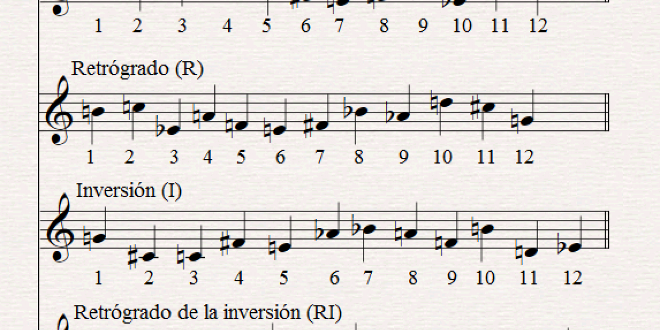 partitura con series de música atonal