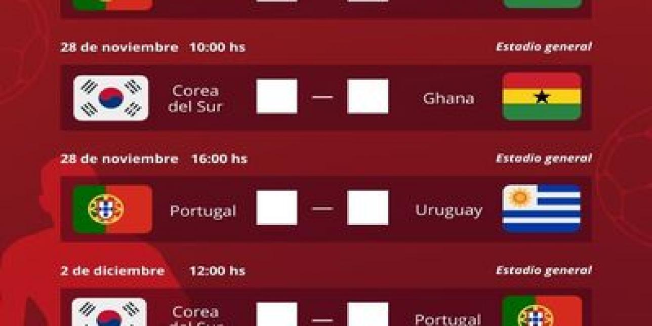 Imagen del fixture grupo H