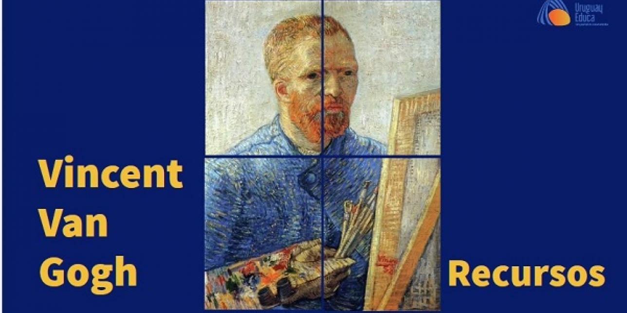 autoretrato de Van gogh y texto