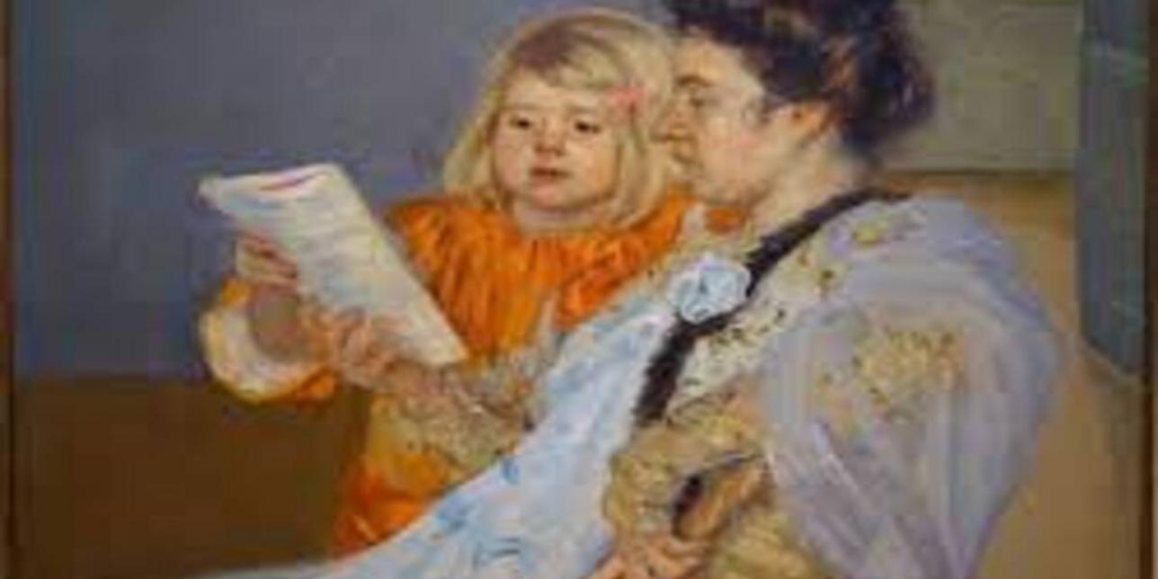 Mujer, madre, leyendo a su hija pintura de Mary Cassat