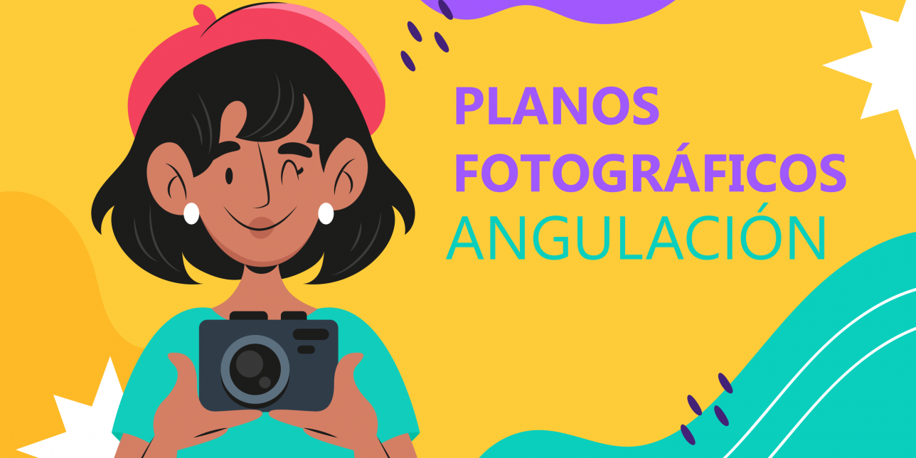 Ilustración de chica con cámara fotográfica