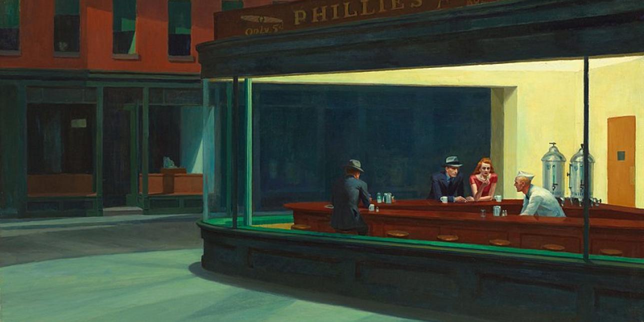 Imagen obra "Nighthawks" de Edward Hopper