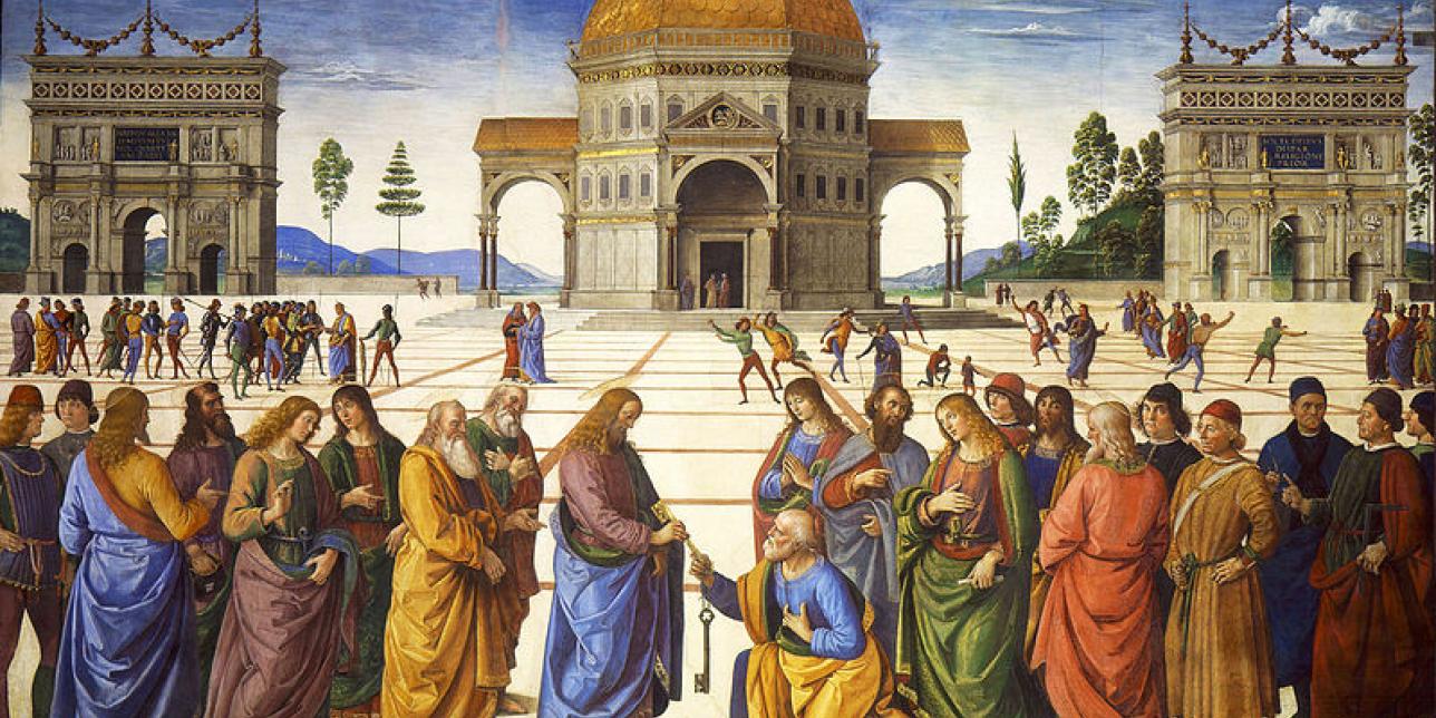 Imagen obra de arte Entrega de las llaves a San Pedro de Perugino