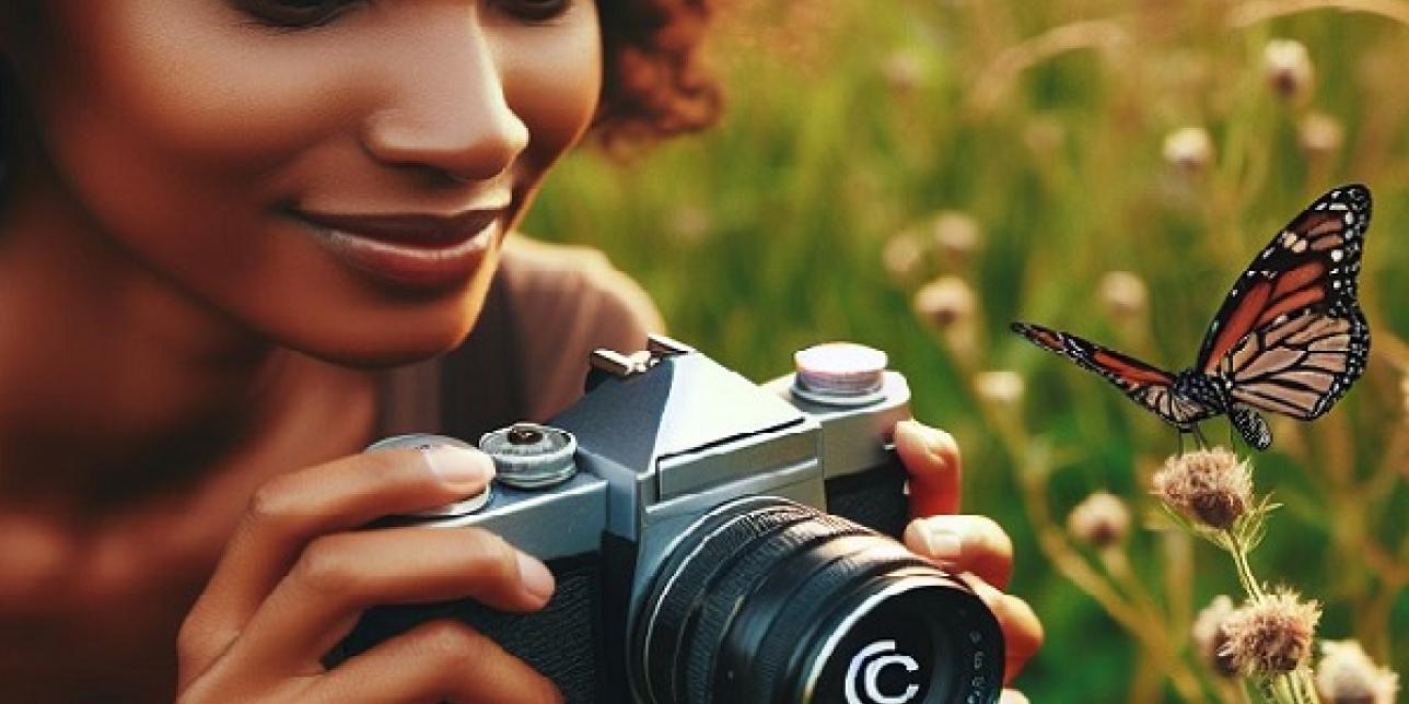 imagen de mujer sacando fotos
