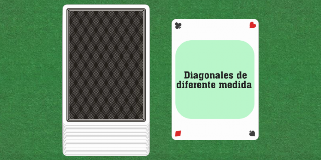 mazo de cartas con propiedades de diagonales de cuadriláteros
