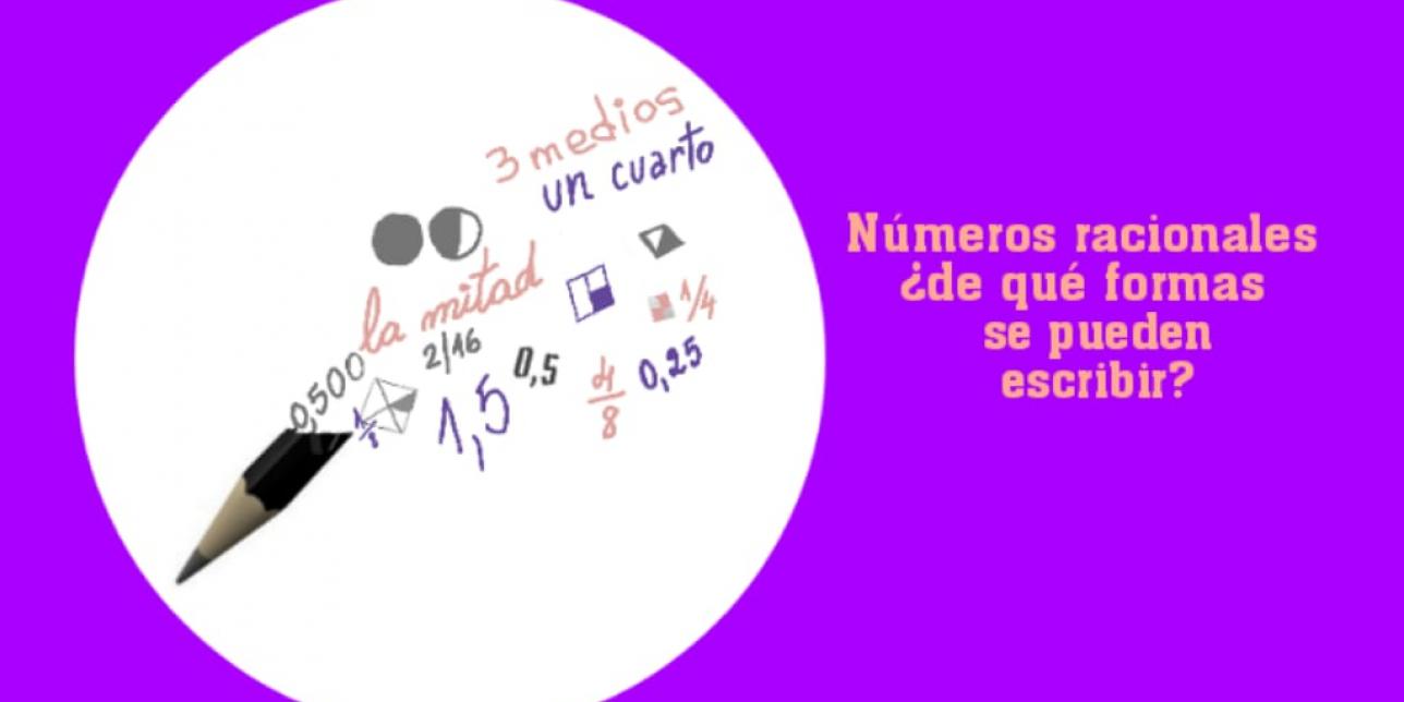 lápiz con distintas escrituras de números racionales