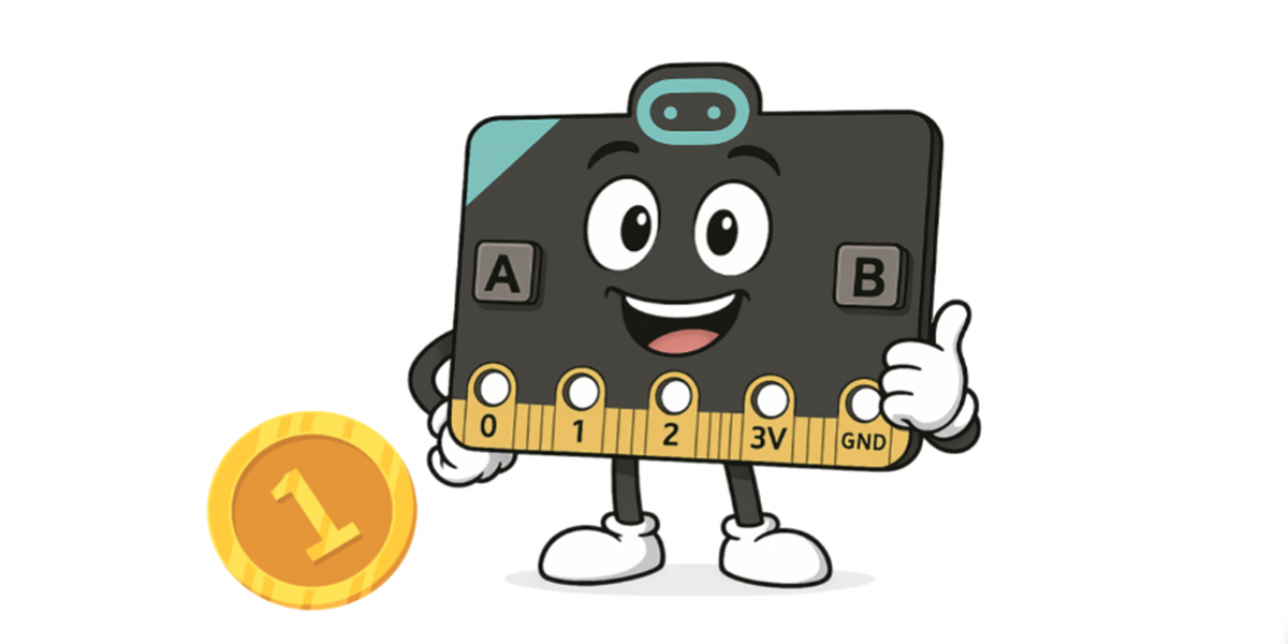 Dibujo de Micro:bit y moneda