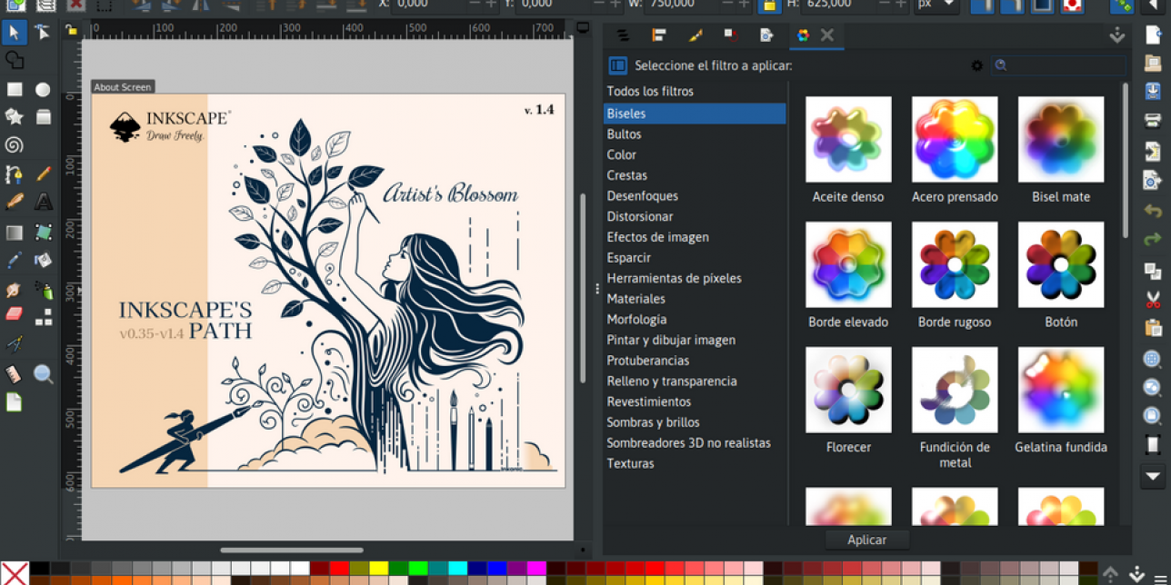 Imagen de interfaz de la aplicación INKSCAPE