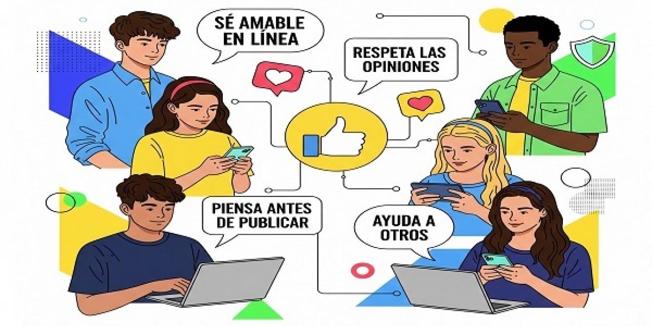 Jóvenes interactuando en Internet